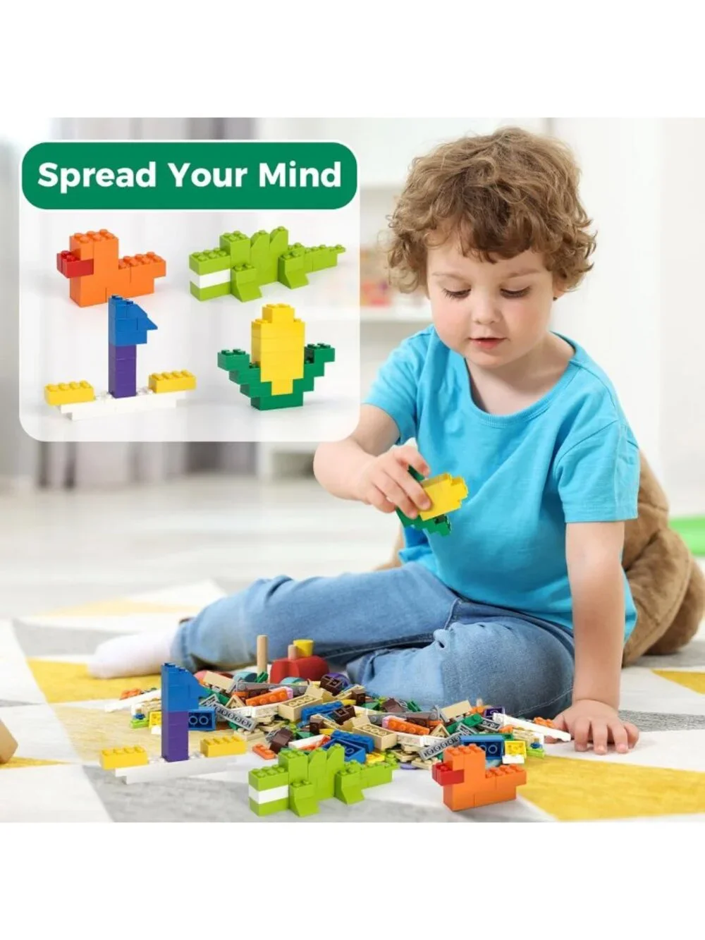 1500 Classic Building Bricks Set - Bulk Small Blocks Compatible with Major